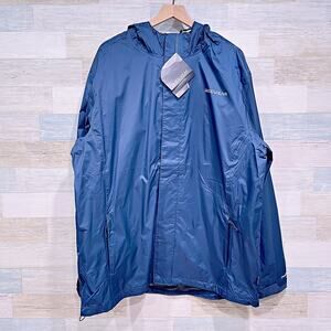 Guidewear Rain Stopper Jacket Blue Hooded Waterproof Mesh Lined Mens XLT XL Tall